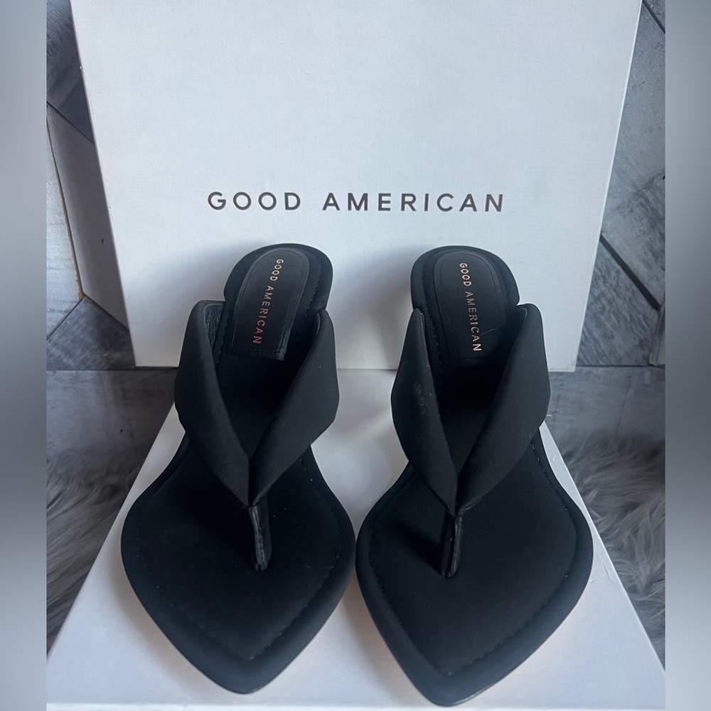GOOD AMERICAN NEW CINDER F*CKING -RELLA  THONG WEDGE - Picture 8 of 16